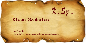 Klaus Szabolcs névjegykártya